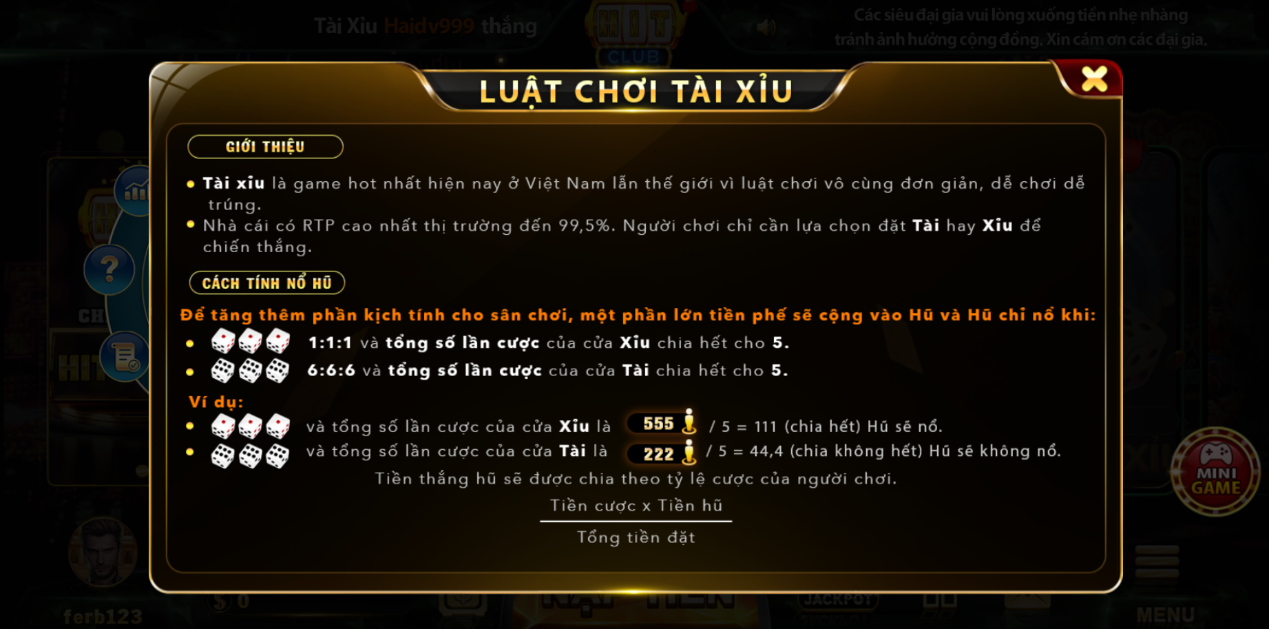 Tổng quan về trò chơi Tài xỉu online 